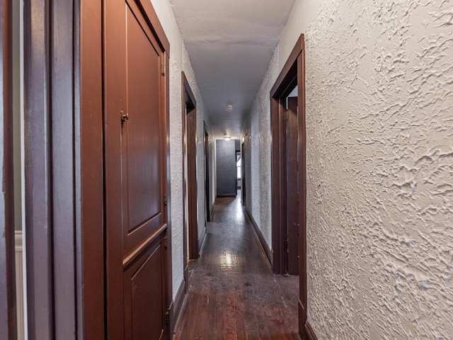 hallway featuring dark hardwood / wood-style floors