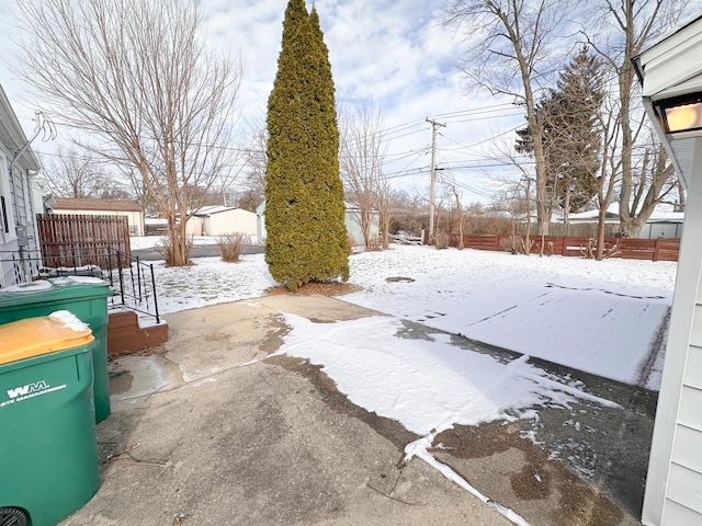 view of snowy yard