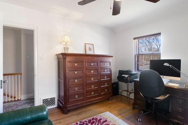 office space featuring light hardwood / wood-style flooring