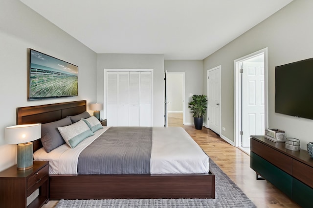 bedroom featuring light hardwood / wood-style floors