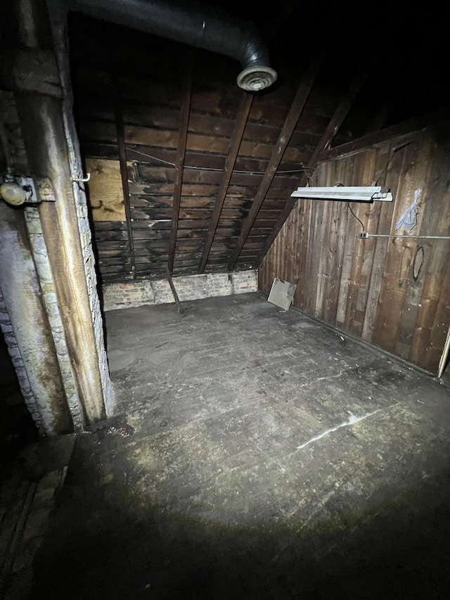 view of unfinished attic