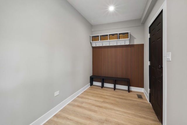 mudroom featuring light hardwood / wood-style floors