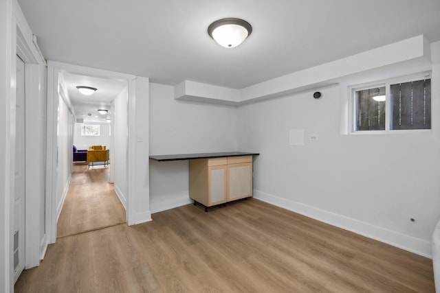 interior space featuring light wood-type flooring