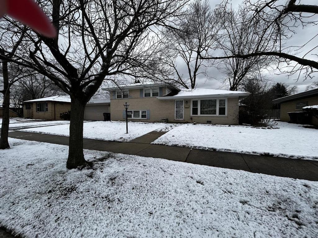 view of split level home