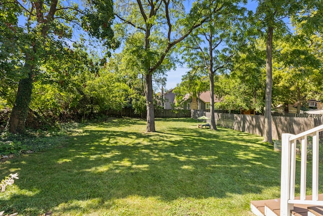 view of yard with fence