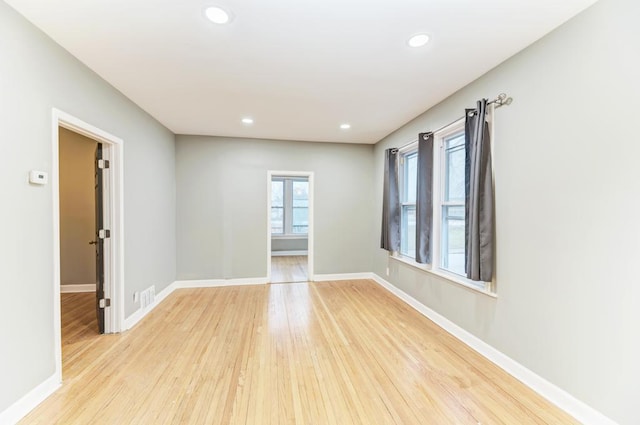 empty room featuring light hardwood / wood-style flooring