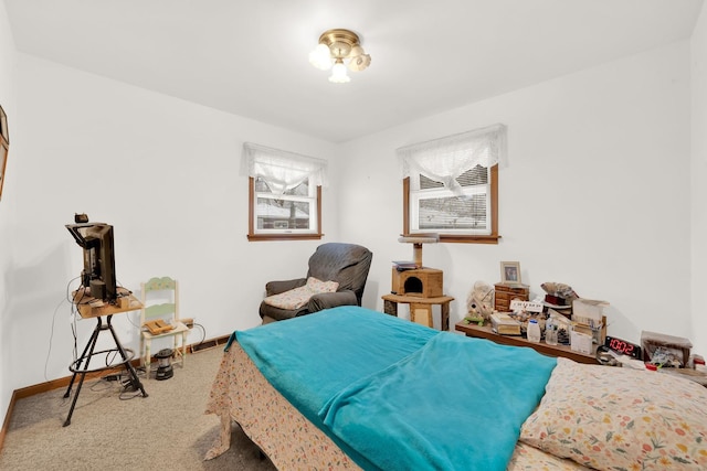 bedroom with carpet floors