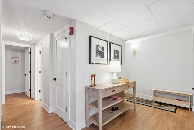 corridor featuring hardwood / wood-style flooring