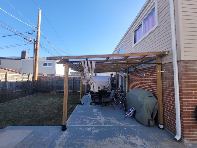 view of patio / terrace with a grill