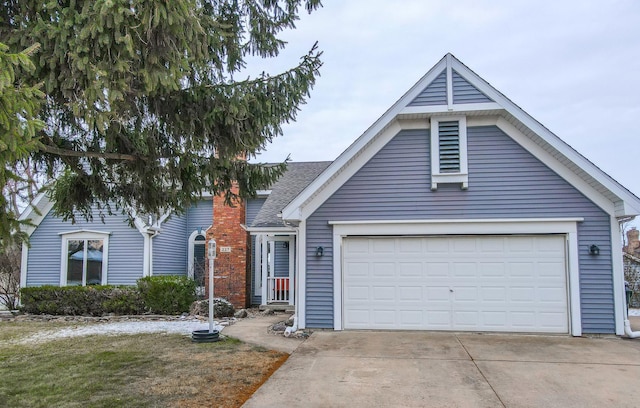 view of front of house with a garage