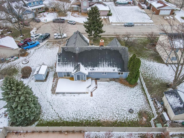 view of snowy aerial view