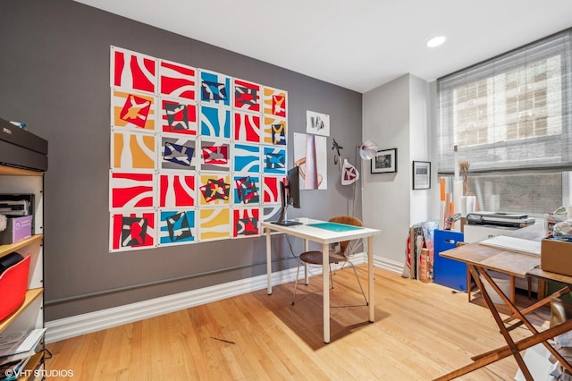 game room featuring hardwood / wood-style flooring