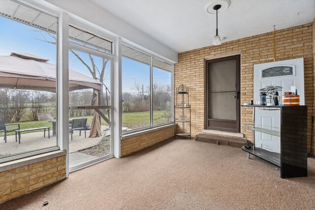 view of unfurnished sunroom