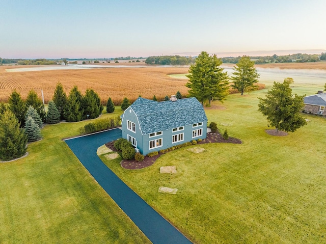 bird's eye view with a rural view