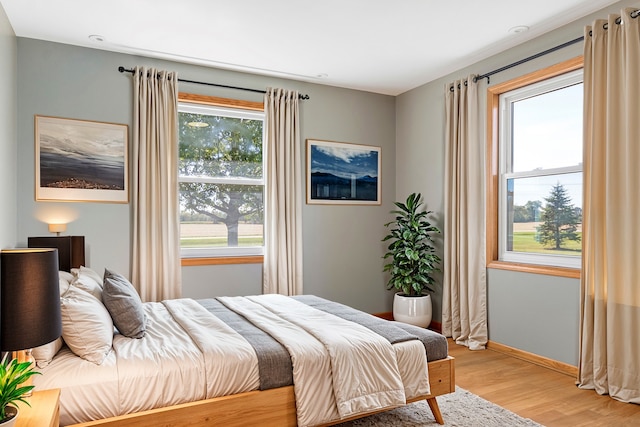 bedroom featuring light hardwood / wood-style flooring