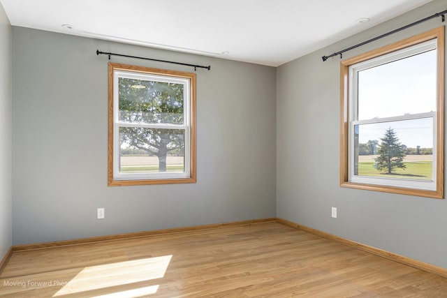 empty room featuring light wood-type flooring