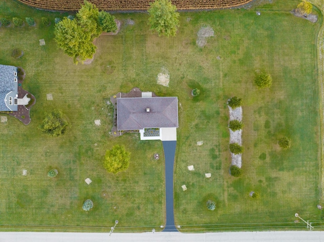 bird's eye view with a rural view