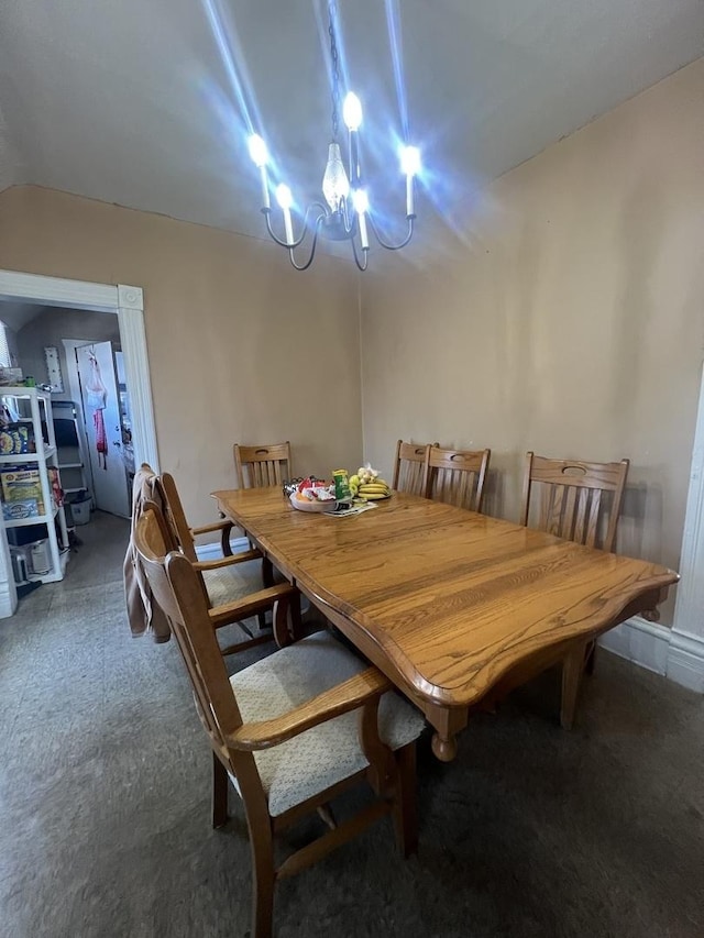 dining room with an inviting chandelier