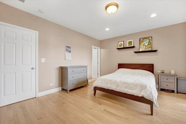 bedroom featuring light wood-type flooring