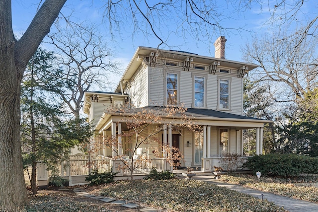 italianate house featuring a porch