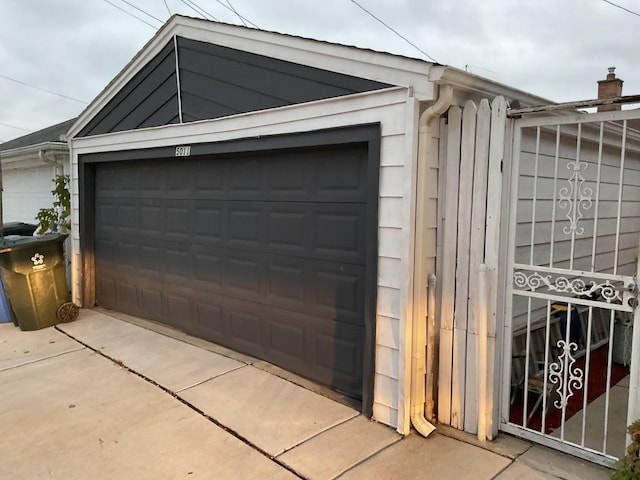 view of garage