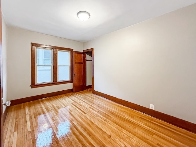 unfurnished bedroom with light hardwood / wood-style flooring