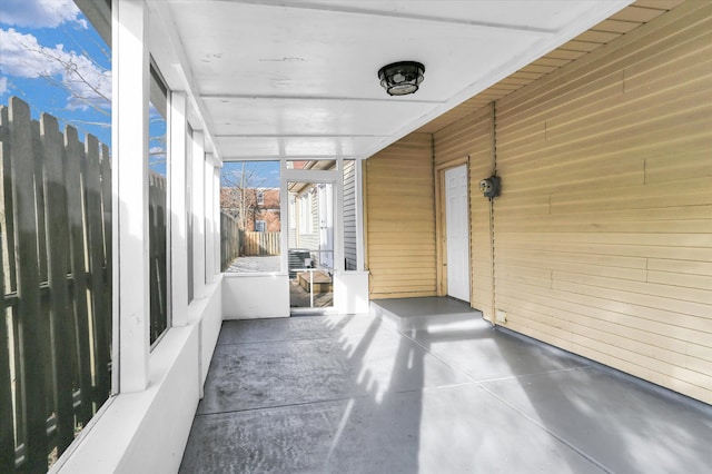 view of unfurnished sunroom