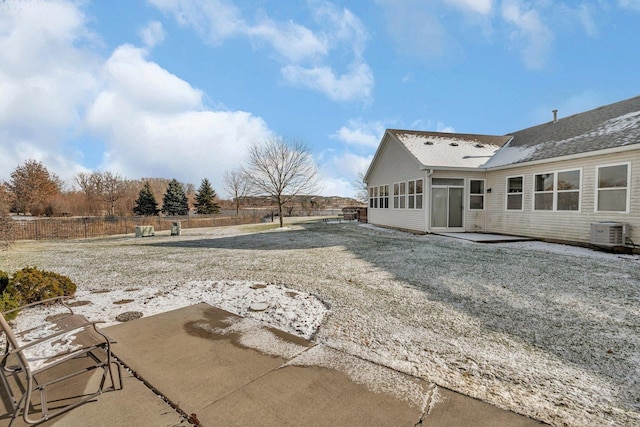 view of yard with a patio area and cooling unit