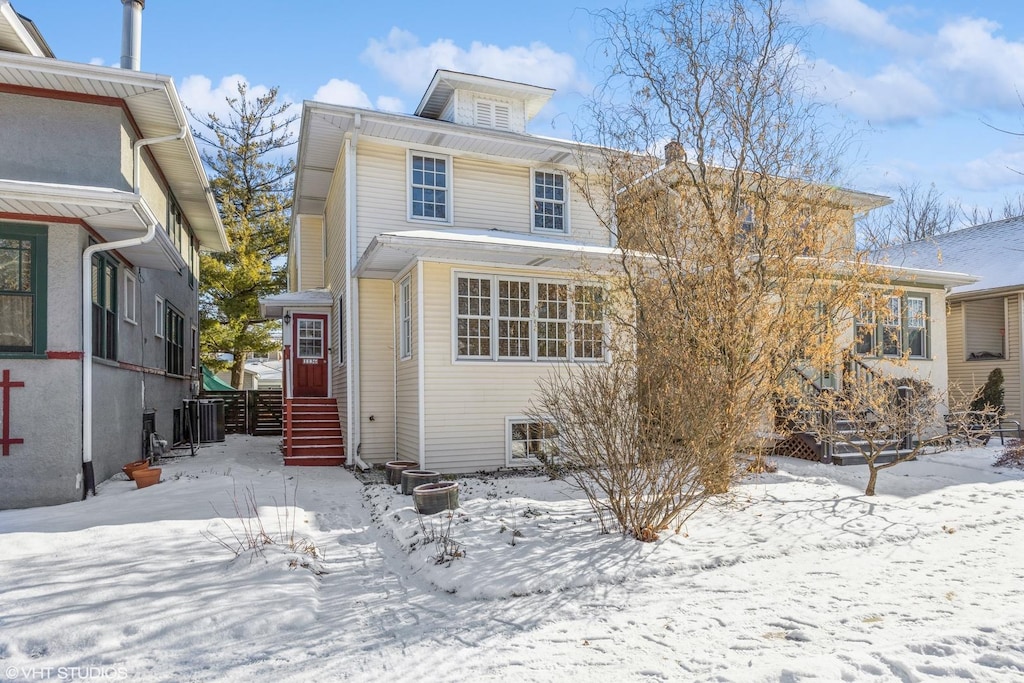 view of front of home with central AC