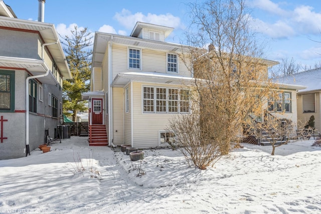 view of front of home with central AC