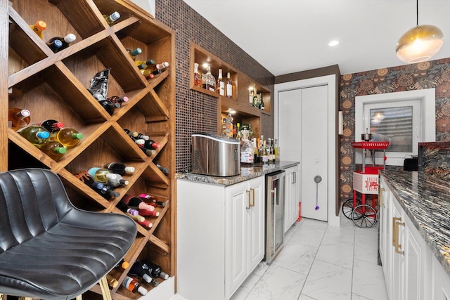 wine cellar with beverage cooler