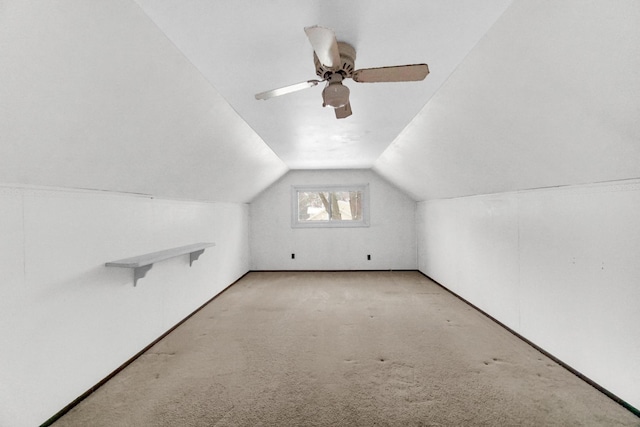 1009 Augusta Ave, Elgin, IL 60120 - additional living space featuring carpet flooring, lofted ceiling, and ceiling fan