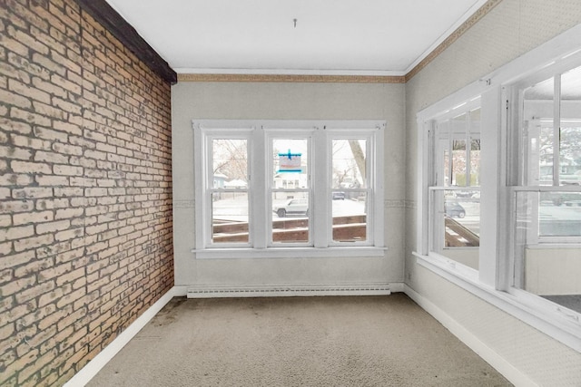 1009 Augusta Ave, Elgin, IL 60120 - unfurnished sunroom with a baseboard heating unit and plenty of natural light