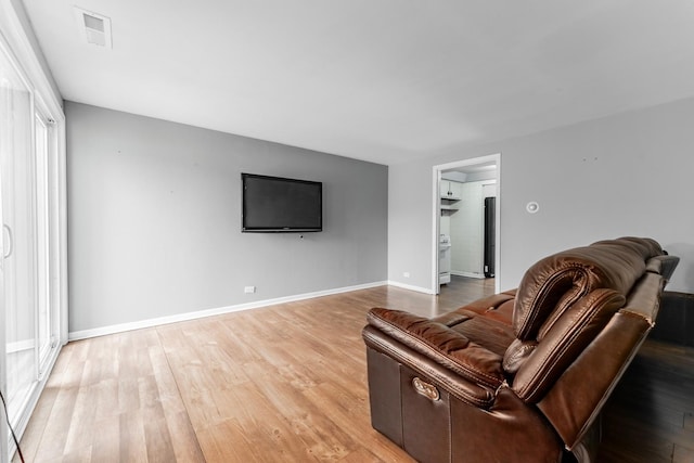 living room featuring wood-type flooring