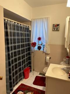 bathroom featuring tile patterned floors and vanity