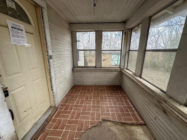 view of unfurnished sunroom