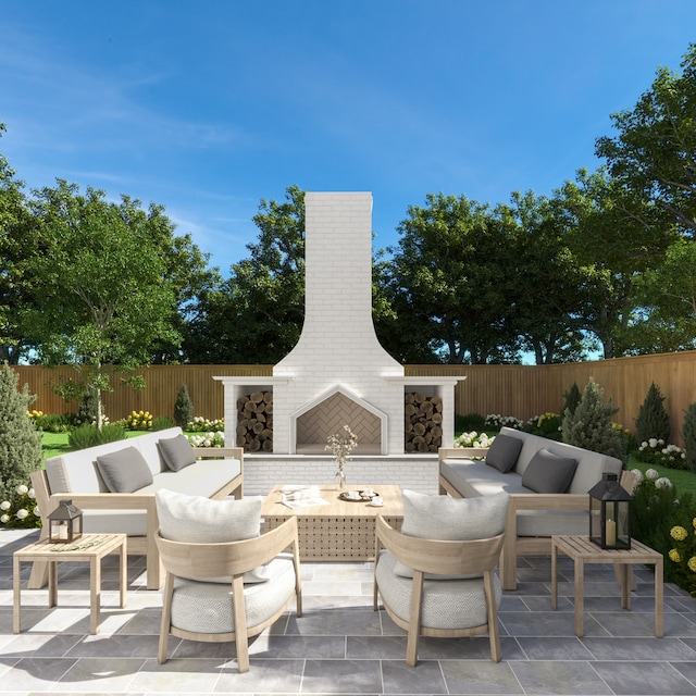 view of patio / terrace featuring an outdoor living space