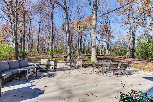 view of patio with an outdoor living space