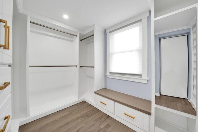 walk in closet featuring light hardwood / wood-style floors