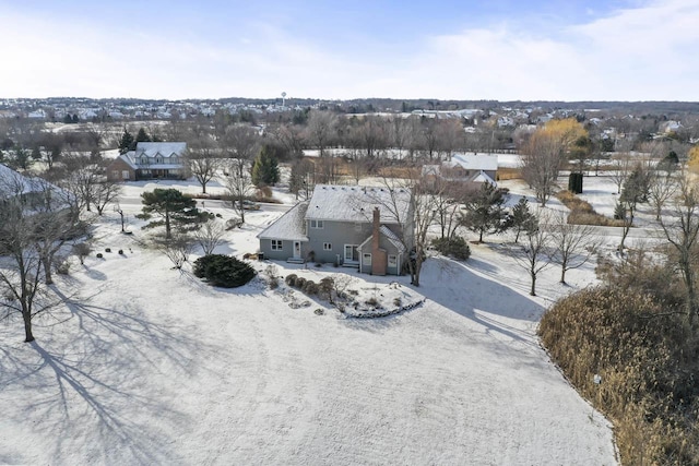 view of snowy aerial view