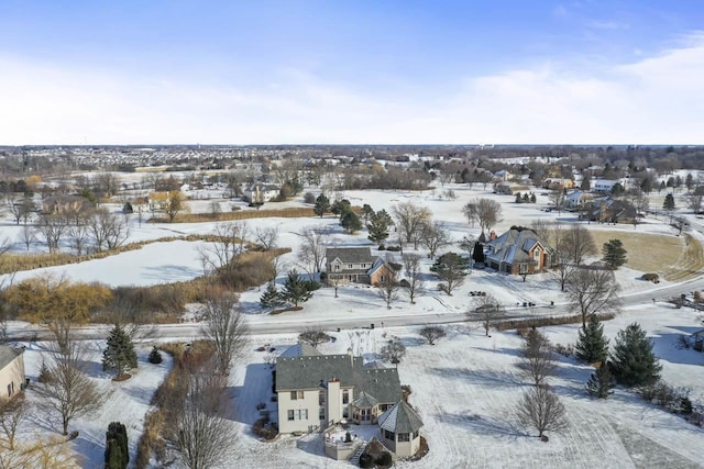 view of snowy aerial view