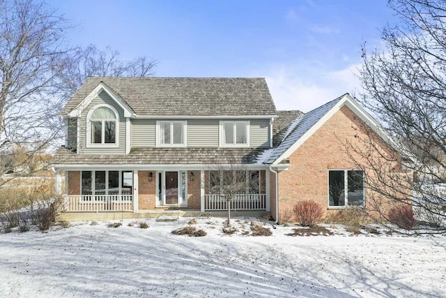 view of front property with covered porch