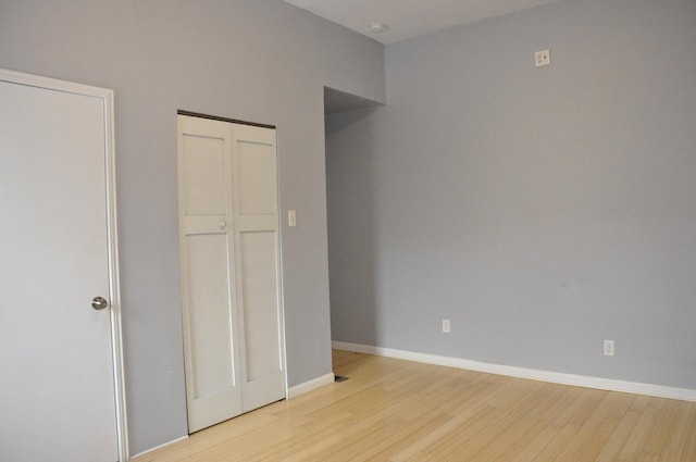 unfurnished bedroom with light hardwood / wood-style flooring