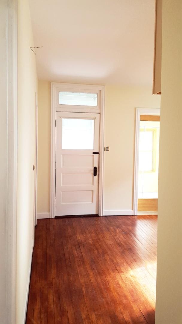 doorway to outside featuring dark hardwood / wood-style floors