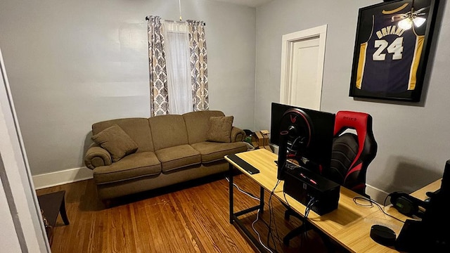 living room featuring hardwood / wood-style flooring