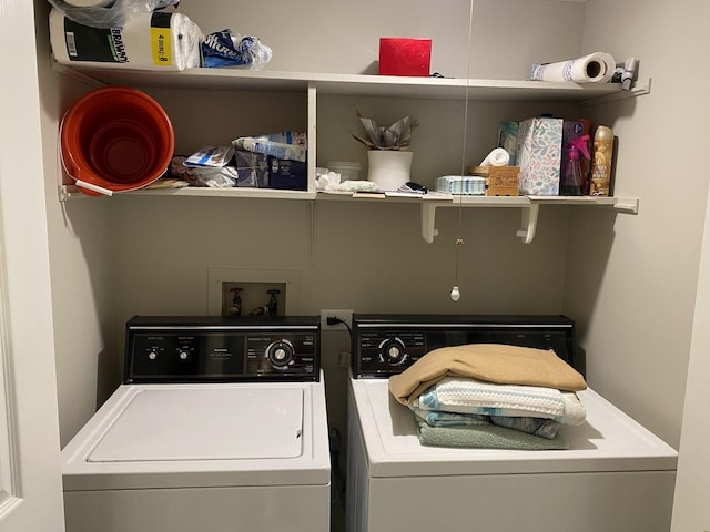 laundry room featuring washer and dryer