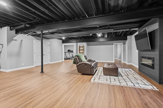 living room featuring light hardwood / wood-style flooring