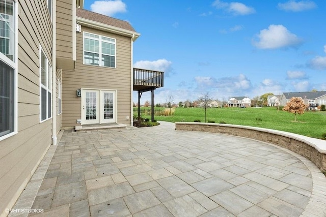 view of patio / terrace featuring french doors