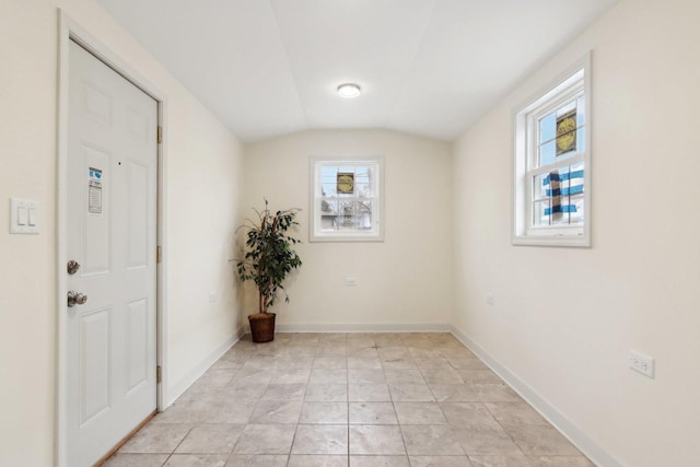 interior space featuring a wealth of natural light and lofted ceiling