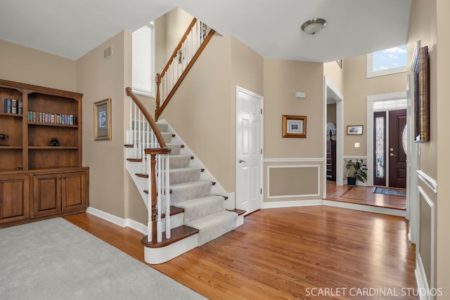 foyer featuring light wood-type flooring